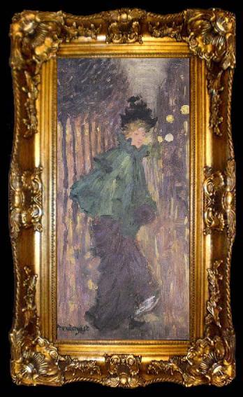 framed  Maurice Prendergast Lady on the Boulevard, ta009-2